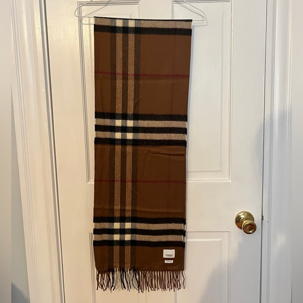 Burberry Brown Checkered Scarf